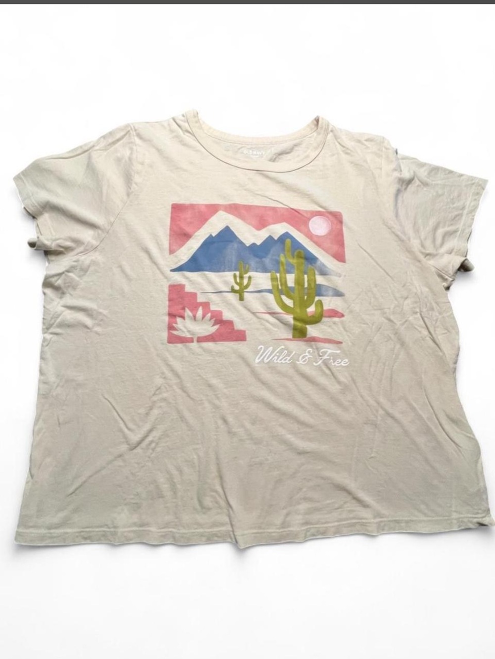Old Navy Wild and Free white cotton t-shirt Size XL